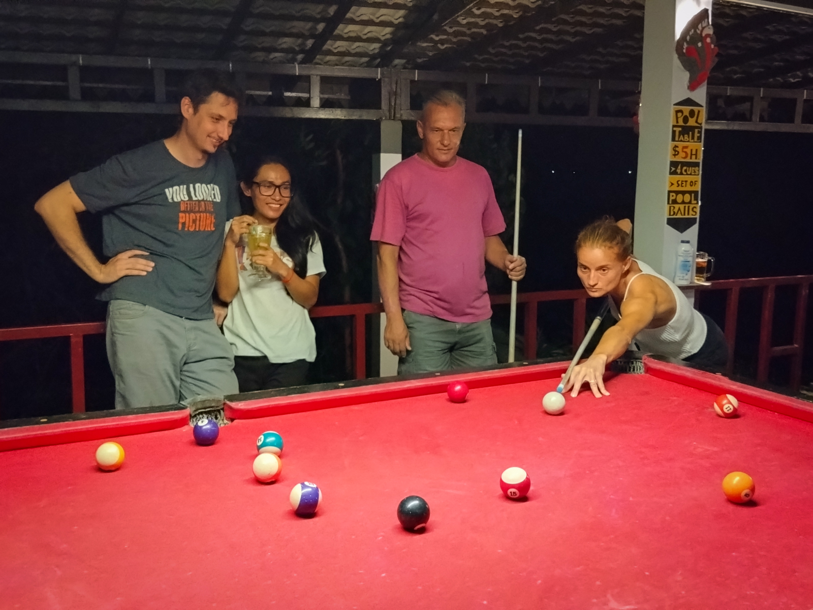 Guests playing pool at Samloem Laguna Resort